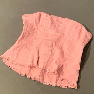 Free People Pink Denim Tube Top/Bustier NWOT